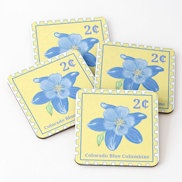 Item preview, Colorado Blue Colombine Stamp designed and sold by Peachy-Keen-Co.