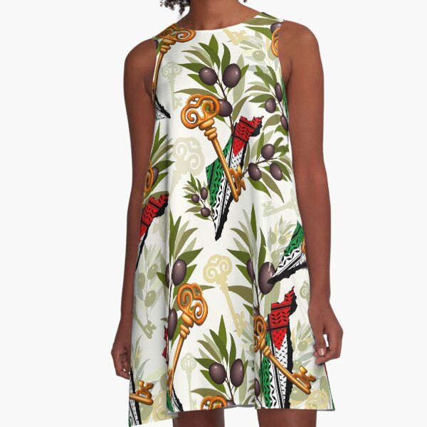 Palestinian Key Symbol of the Right of Return A-Line Dress