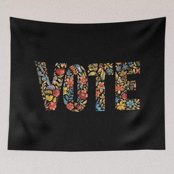 Item preview, Pretty Floral Vote designed and sold by RetroPrints.