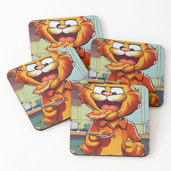 Item preview, Orange cat eats pizza for breakfast! designed and sold by Purpleflex.