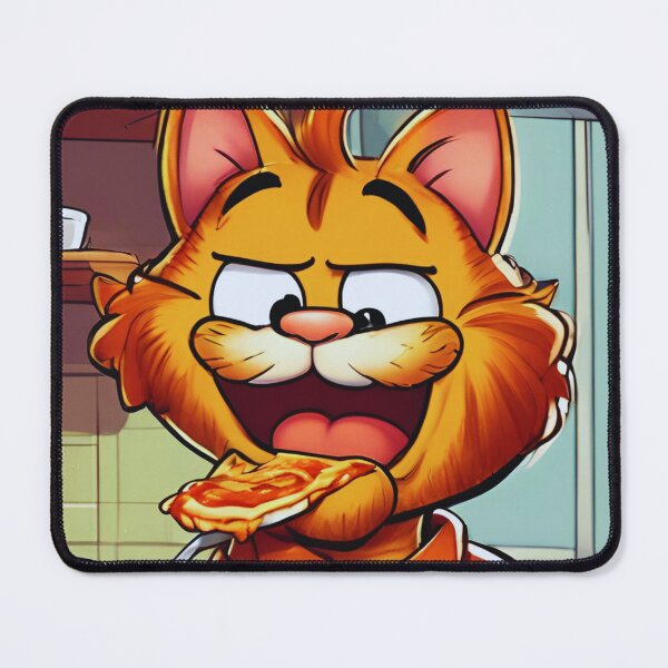 Item preview, Orange cat eats pizza for breakfast! designed and sold by Purpleflex.