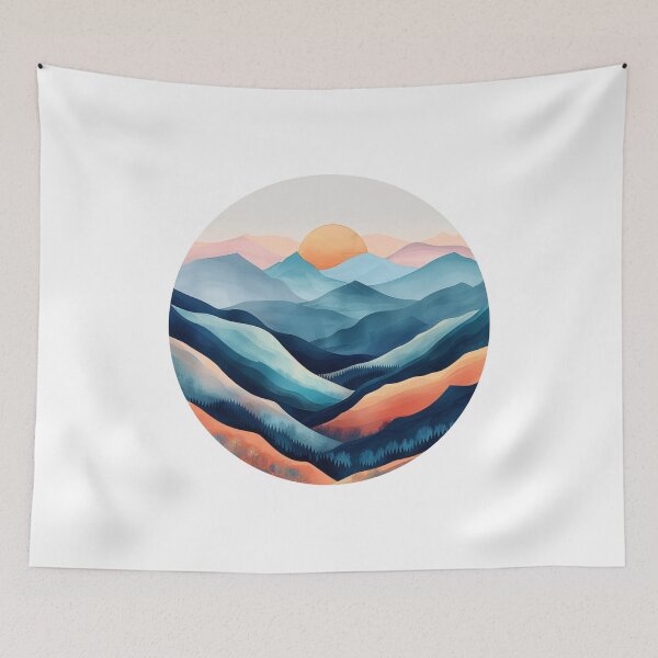 Item preview, Scenic Mountain Sunrise Canvas Print designed and sold by amortka.