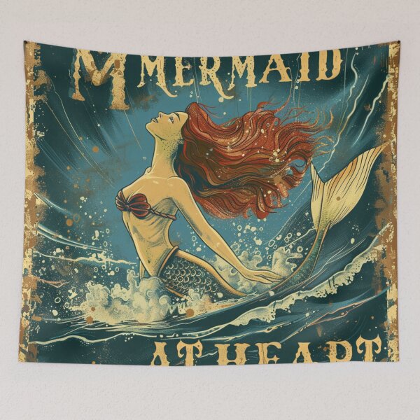 Item preview, Red head mermaid at heart designed and sold by Wildflow Creations.