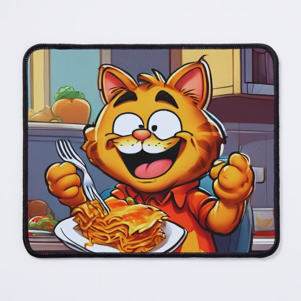 Item preview, Red cat eats lasagna for lunch designed and sold by Purpleflex.