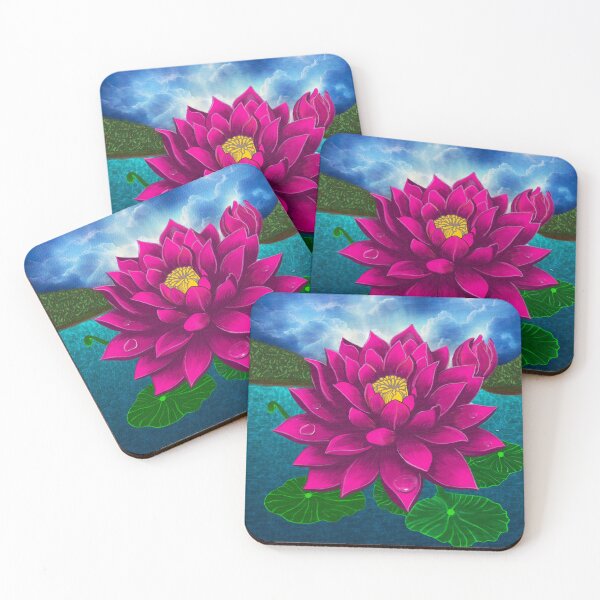 Item preview, Dark pink lotus surrounded by water and sky designed and sold by MrsJinxy.