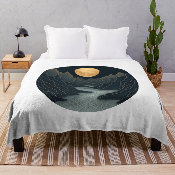 Item preview, Moonlit Mountain Landscape Art Print designed and sold by amortka.