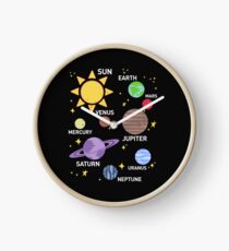 Reloj camisa del sistema solar para mujer, planetas, sol y planetas, estrella y planeta, espacio exterior, todos los planetas, sistema solar, sistema planetario, heliocéntrico