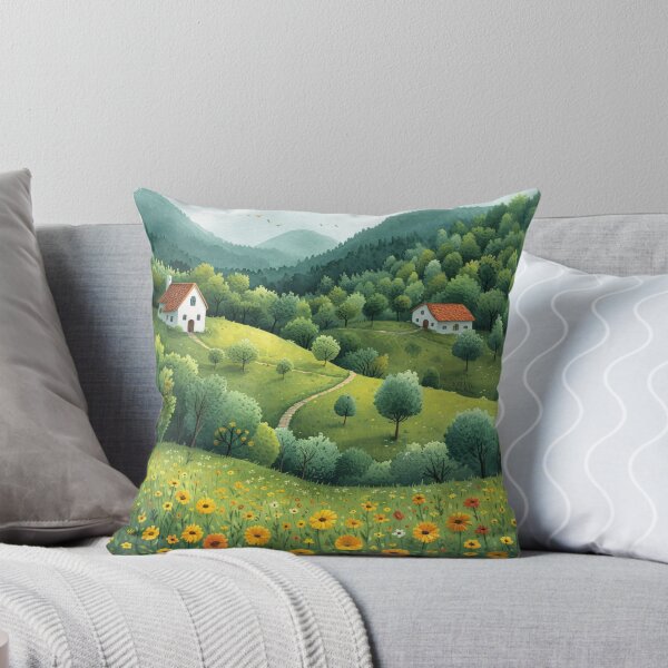 Item preview, Peaceful Countryside Landscape Painting designed and sold by amortka.