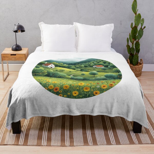 Item preview, Peaceful Countryside Landscape Painting designed and sold by amortka.