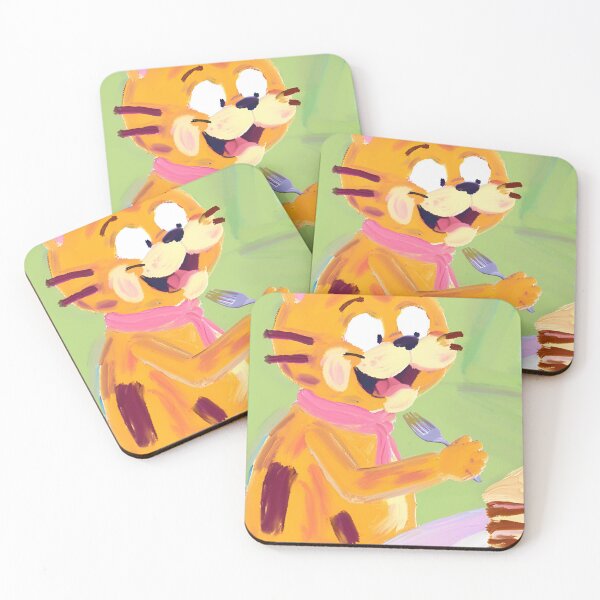 Item preview, Cute orange cat eats a pizza designed and sold by Purpleflex.
