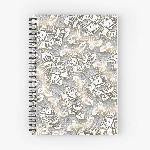 Item preview, Capullos de rosa con purpurina (blanco y dorado sobre plata) v2 designed and sold by LTDesignsShop.