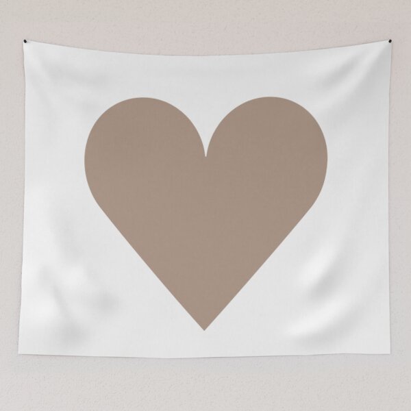 Item preview, Single WARM TAUPE (Brown) LOVE HEART on a WHITE Background designed and sold by RachelMacht.