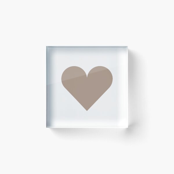 Item preview, Single WARM TAUPE (Brown) LOVE HEART on a WHITE Background designed and sold by RachelMacht.