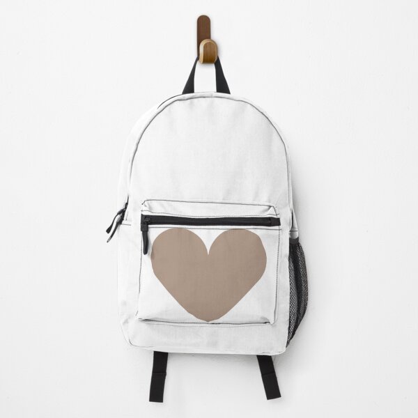 Item preview, Single WARM TAUPE (Brown) LOVE HEART on a WHITE Background designed and sold by RachelMacht.