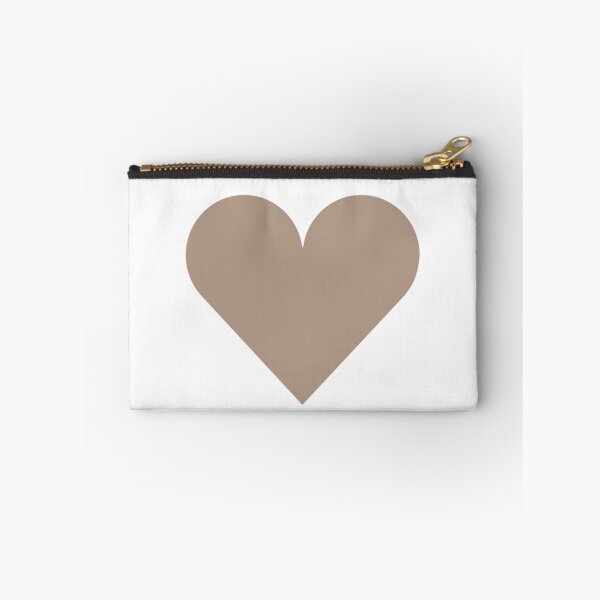 Item preview, Single WARM TAUPE (Brown) LOVE HEART on a WHITE Background designed and sold by RachelMacht.