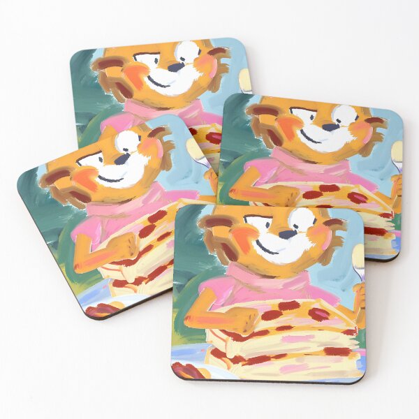 Item preview, Sweet orange cat eats cake designed and sold by Purpleflex.
