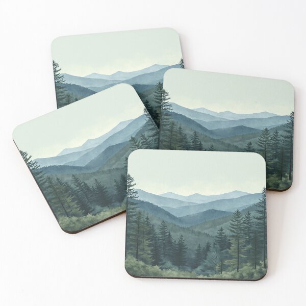 Item preview, Mountain Forest Landscape Art Print designed and sold by amortka.