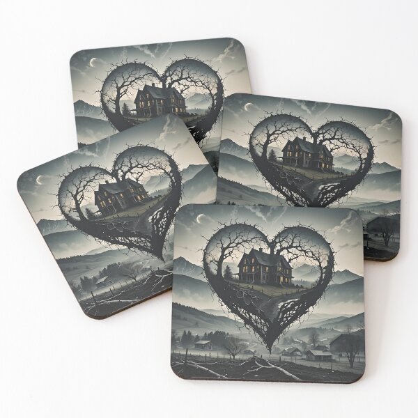 Item preview, Gothic farmhouse double exposure AI art  designed and sold by McFleur's Lens.