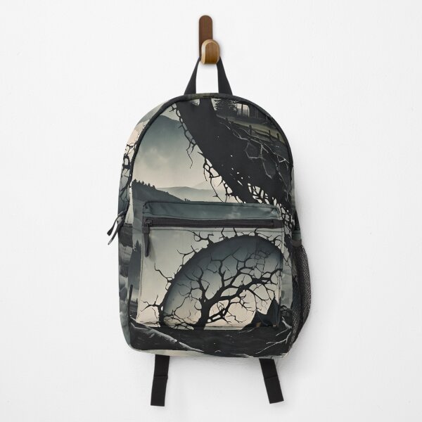 Item preview, Gothic farmhouse double exposure AI art designed and sold by McFleur's Lens.