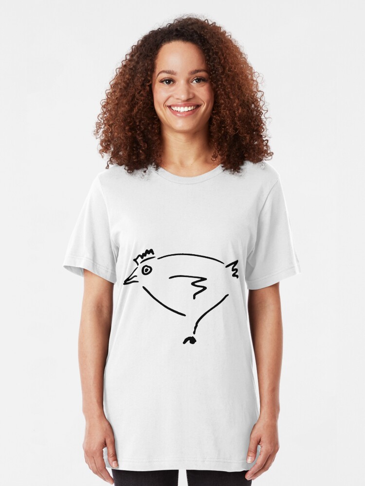 Alternate view of The Secret Chicken - Black Slim Fit T-Shirt