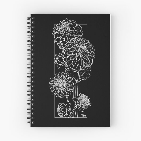 Item preview, Dahlia | white on black designed and sold by inkythoughts.
