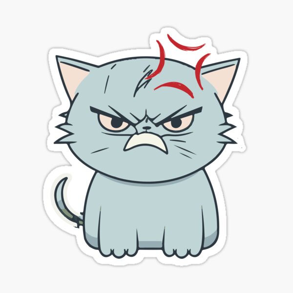 Exploding Turquoise Kitten Angry Sticker