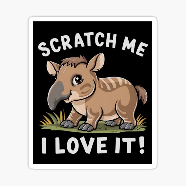 Vista previa del artículo con la obra «Rascame ¡Me encanta! Tapir de montaña», diseñado y vendido por KLArtzStore.