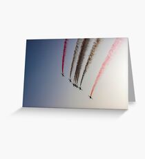 Turkish acrobatic aviation squadron flying over Izmir (Turkey) Greeting Card