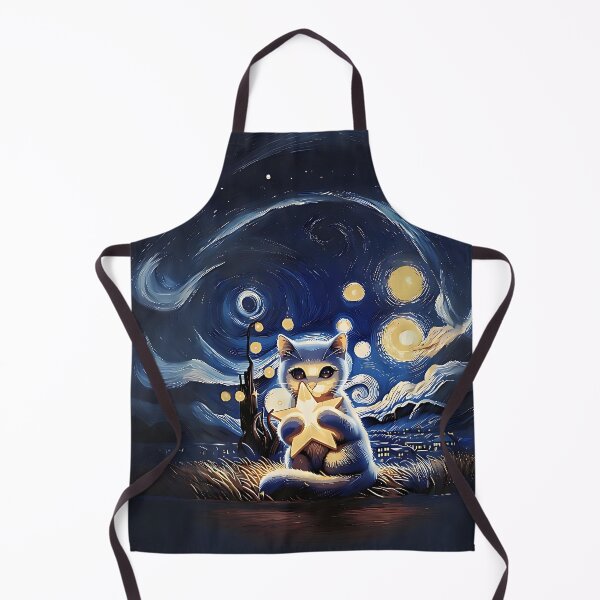 Item preview, Copy of Cat in the nigth with star and bats, impressionism, famous painting, Starry Night Style Van Gogh painting Cat Lover designed and sold by Collagedream.