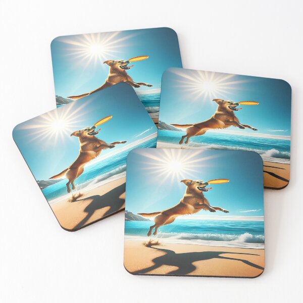 Item preview, Energetic Dog Playing on Sunny Beach designed and sold by Enchanting Art Vista.