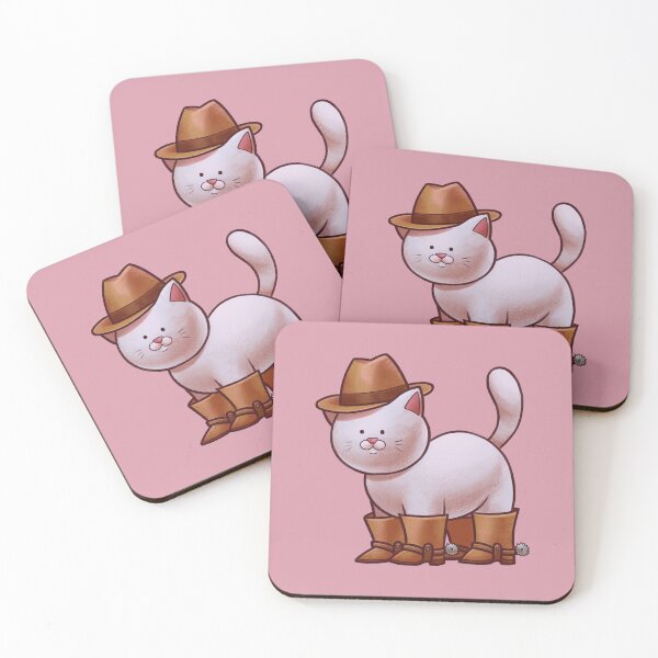Item preview, White Cowboy Cat designed and sold by minatangerina.