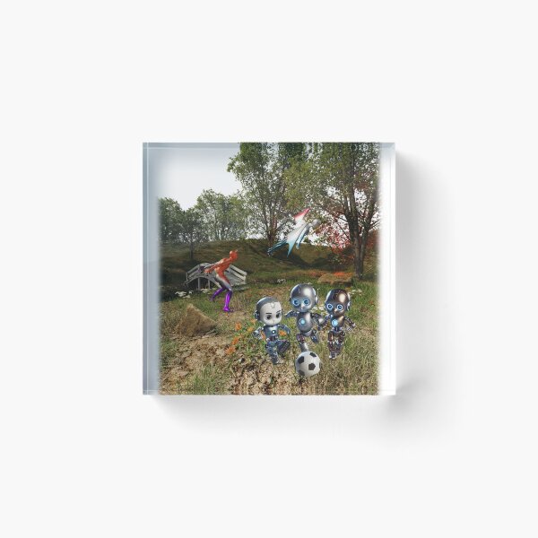 Item preview, 3 little robots playing football designed and sold by HerbertFlenner.