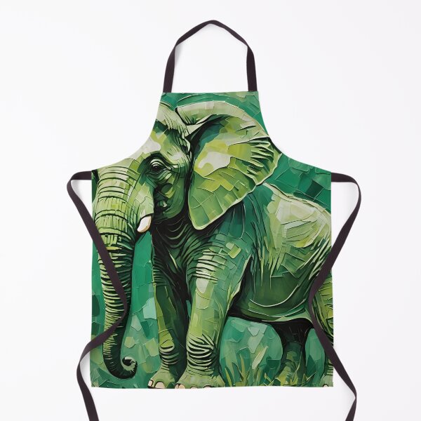 Item preview, The great green elephant in impasto. designed and sold by murielsfaith.