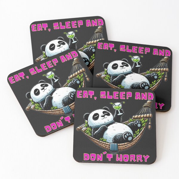 Item preview, Eat sleep and don't worry, lazy panda, humor, relax, sleep panda. designed and sold by Printed Mistakes.