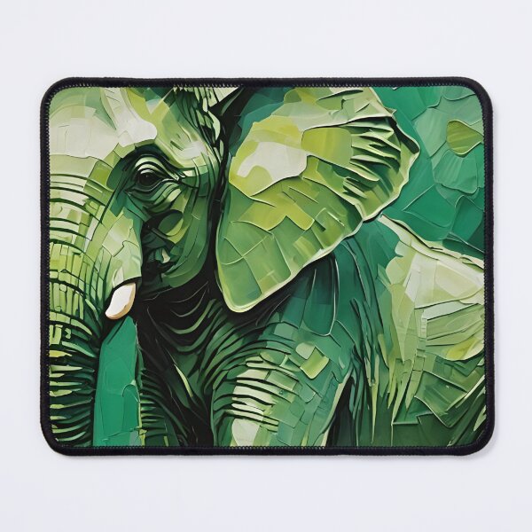 Item preview, The great green elephant in impasto. designed and sold by murielsfaith.