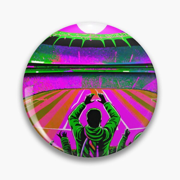 Item preview, Vibrant Stadium: Colorful Soccer Fans designed and sold by GrizzlyCollective.