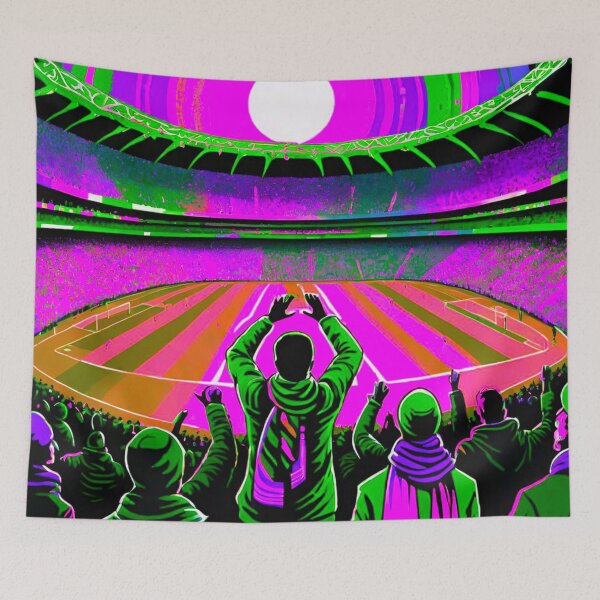 Item preview, Vibrant Stadium: Colorful Soccer Fans designed and sold by GrizzlyCollective.