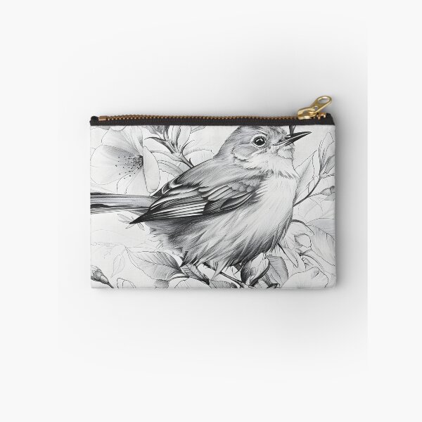 Item preview, Black and White Bird Pencil Drawing designed and sold by Pencil-Art.