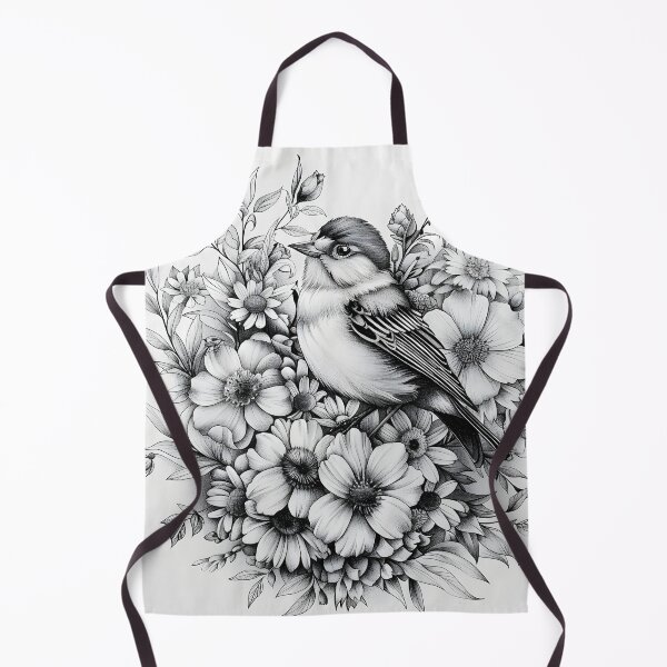 Item preview, Black and White Bird Pencil Drawing designed and sold by Pencil-Art.