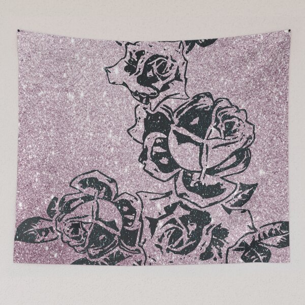 Item preview, Rosebuds on Glitter v.2 (Black on Pink) designed and sold by LTDesignsShop.
