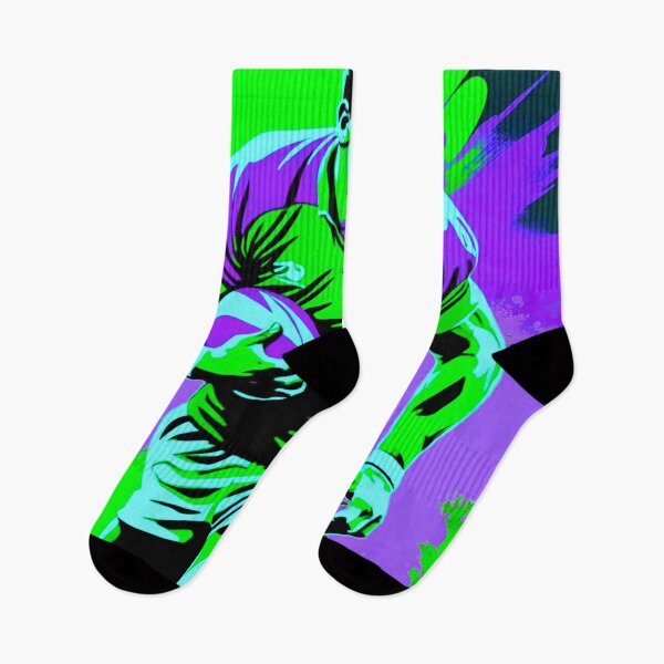 Item preview, Dynamic Duel: Green and Purple Rugby Star designed and sold by GrizzlyCollective.