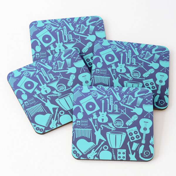 Item preview, Light Blue On Dark Blue Gradient Instrument Collage designed and sold by BrightrDayMusicArt.