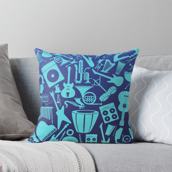 Item preview, Light Blue On Dark Blue Gradient Instrument Collage designed and sold by BrightrDayMusicArt.