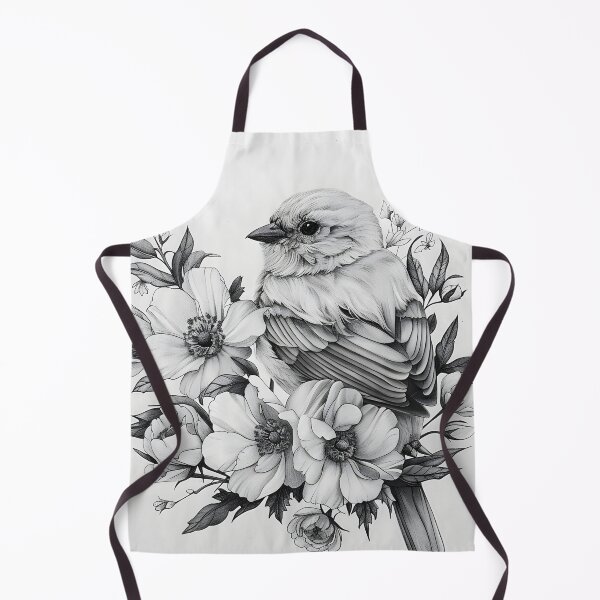 Item preview, Black and White Bird Pencil Drawing designed and sold by Pencil-Art.