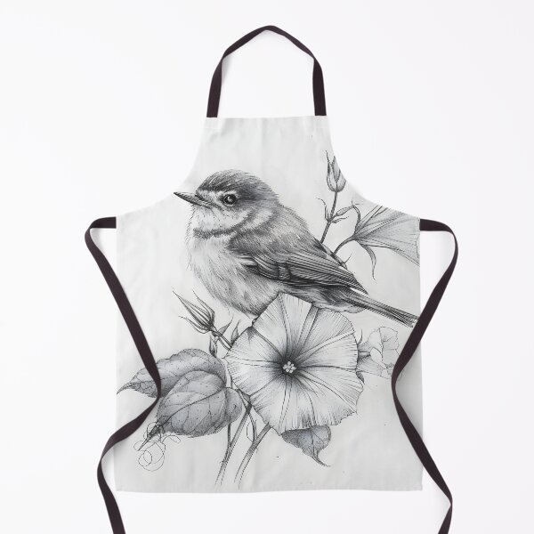 Item preview, Black and White Bird Pencil Drawing designed and sold by Pencil-Art.