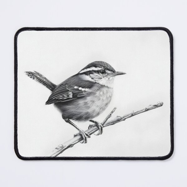 Item preview, Black and White Bird Pencil Drawing designed and sold by Pencil-Art.