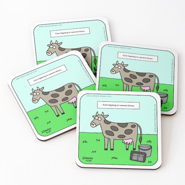 Item preview, Cow Tipping Cartoon designed and sold by CartoonistSheri.