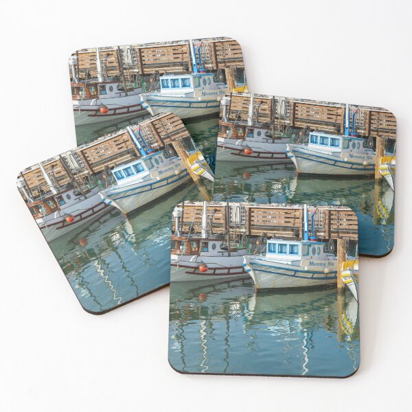 Item preview, Old Fishing Boats at the Wharf designed and sold by Bonnie  Follett.