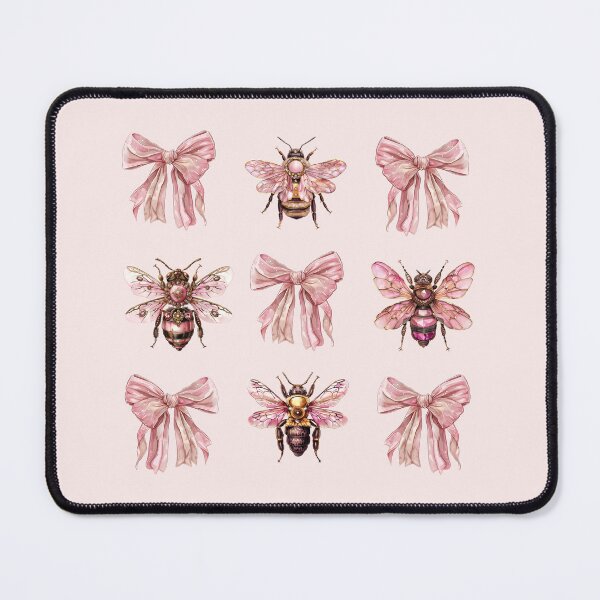 Item preview, Coquette Aesthetic Pink Bow And Golden Bees designed and sold by CozyLightsStore.