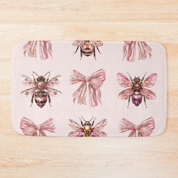 Item preview, Coquette Aesthetic Pink Bow And Golden Bees designed and sold by CozyLightsStore.